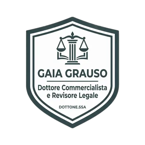 Stemma dello studio: bilancia e nome della dott.ssa Gaia Grauso